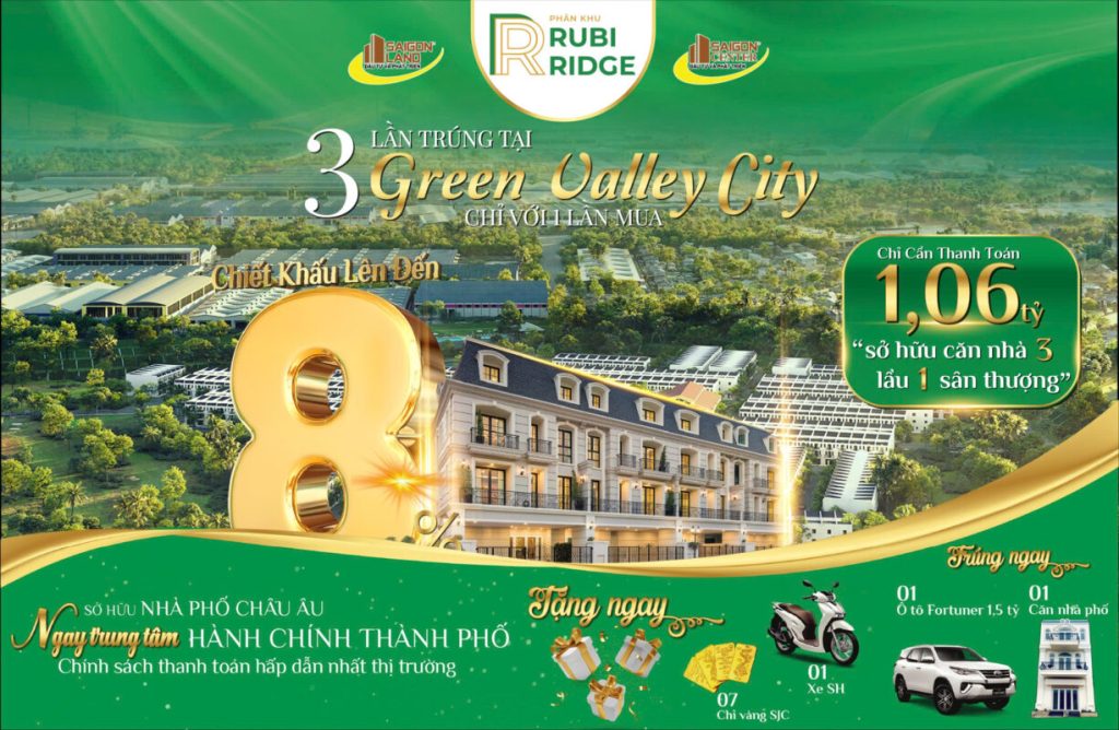 Nhà phố Green Valley City: Cơ hội sinh lời không giới hạn tại trung tâm hành chính Tân Uyên